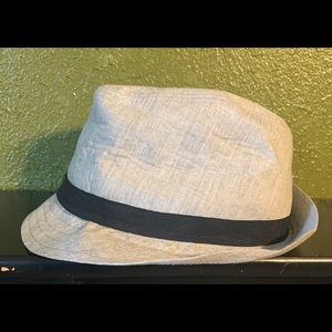 Gray fedora hat